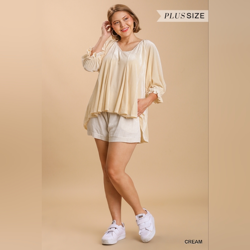 Women's Cream Plus Size Top
